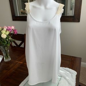 NWT Orange Caramel White Lace Tank Top